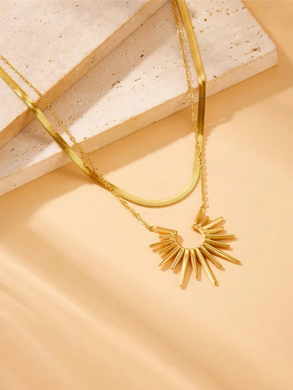 Collier Tournesol Double Vintage – Image 4