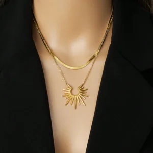 Collier Tournesol Double Vintage
