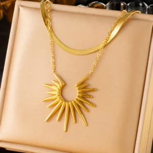 Collier Tournesol Double Vintage
