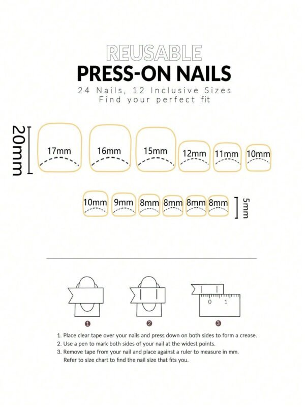 24 pcs ongles blancs dégradé – Image 5