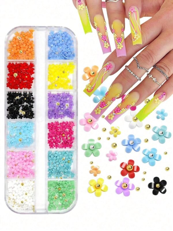 12 grilles Nail art fleurs – Image 4