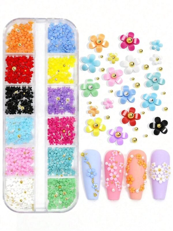 12 grilles Nail art fleurs – Image 3