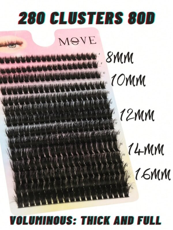 280 pcs cils grappes 80D-60D – Image 4