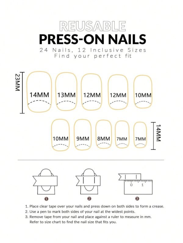 24 pcs ongles roses français – Image 4