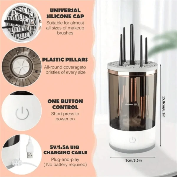 1 pc nettoyeur pinceaux électrique – Image 8