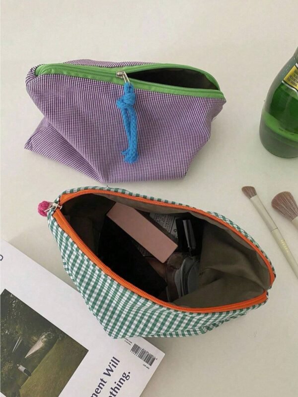 1 pc sac maquillage zippé coloré – Image 4