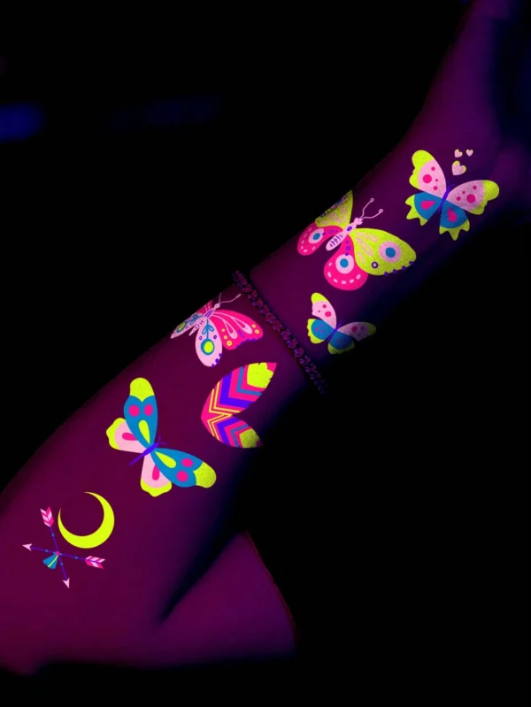 12 feuilles tatouages fluorescents – Image 8