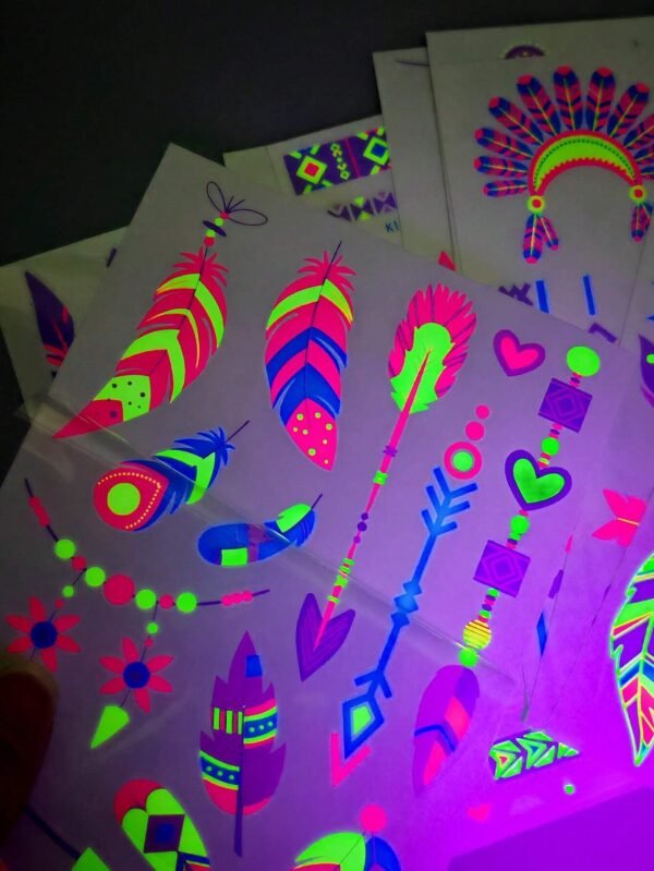 12 feuilles tatouages fluorescents – Image 7