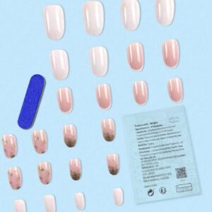 24 pcs faux ongles dorés dégradé