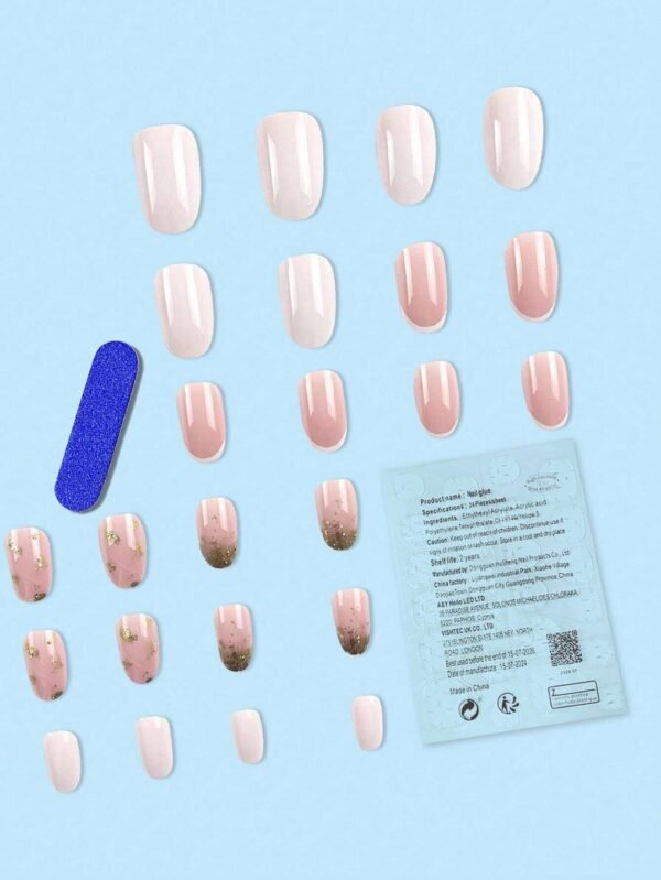24 pcs faux ongles dorés dégradé – Image 2