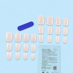 24 pcs ongles carrés blanc