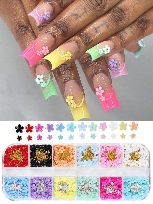 12 grilles Nail art fleurs – Image 2
