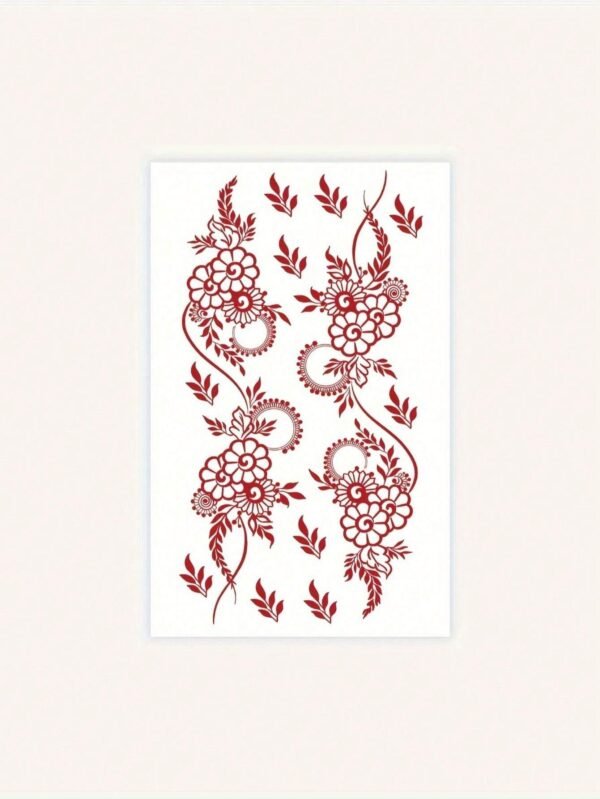 1 pc tatouage fleurs rouges – Image 2