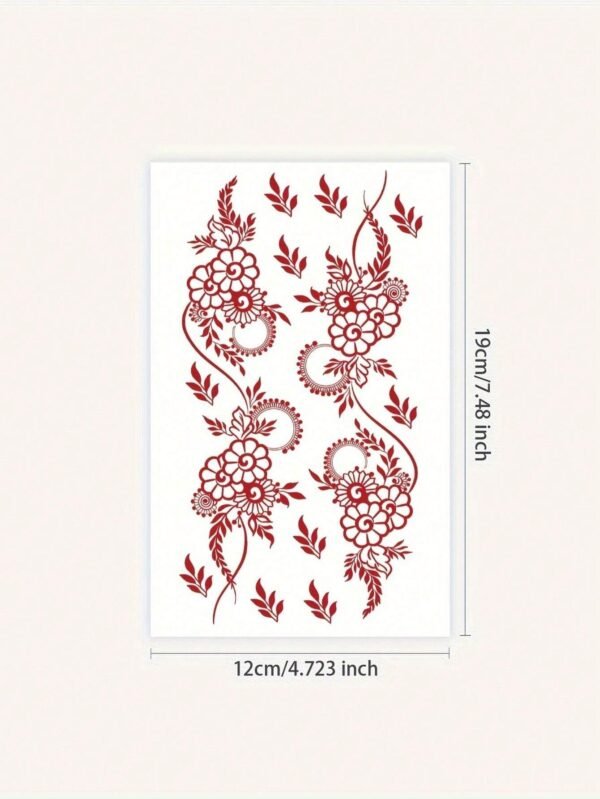 1 pc tatouage fleurs rouges – Image 3
