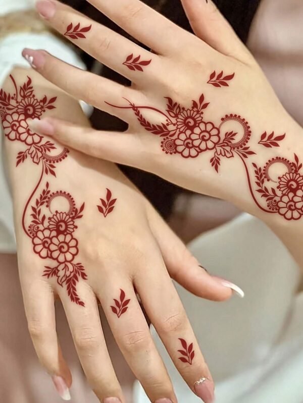 1 pc tatouage fleurs rouges
