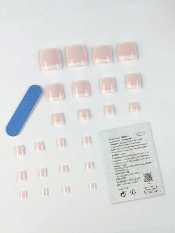 24 pcs stickers ongles French rose – Image 2