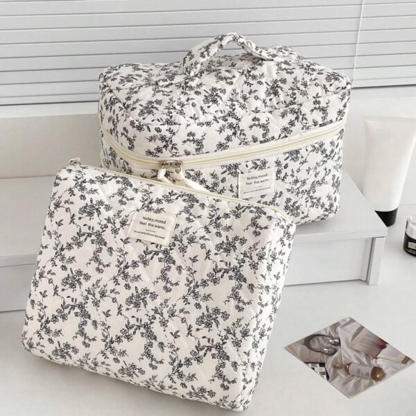 1 pc Sac maquillage floral coréen – Image 8