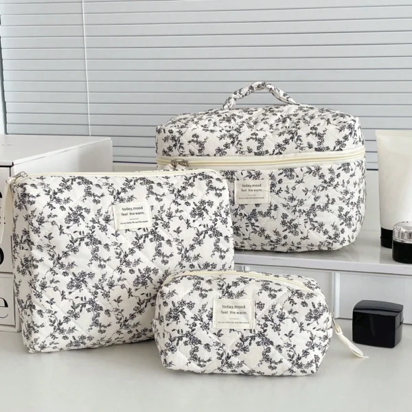 1 pc Sac maquillage floral coréen – Image 10