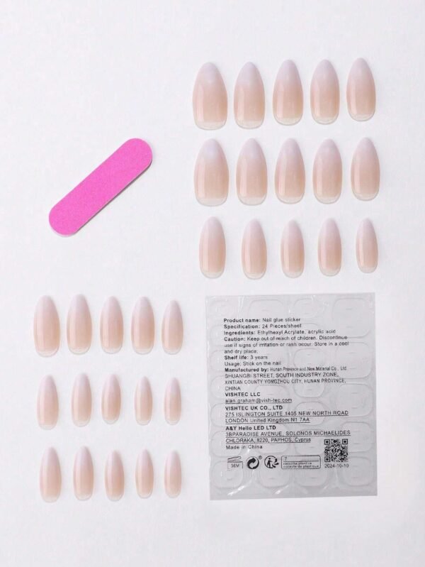 30 pcs faux ongles longs blanc mat – Image 2