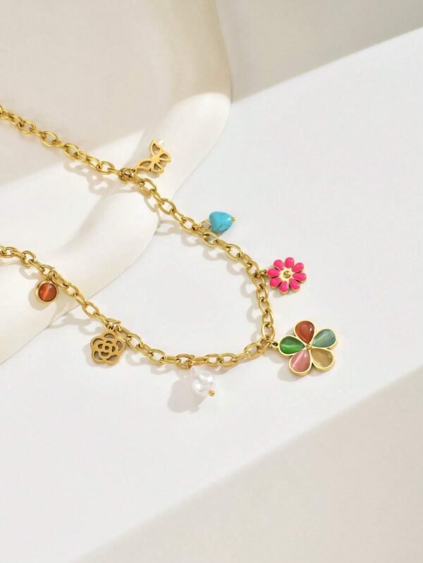 Collier Fleur Papillon Multicole – Image 3