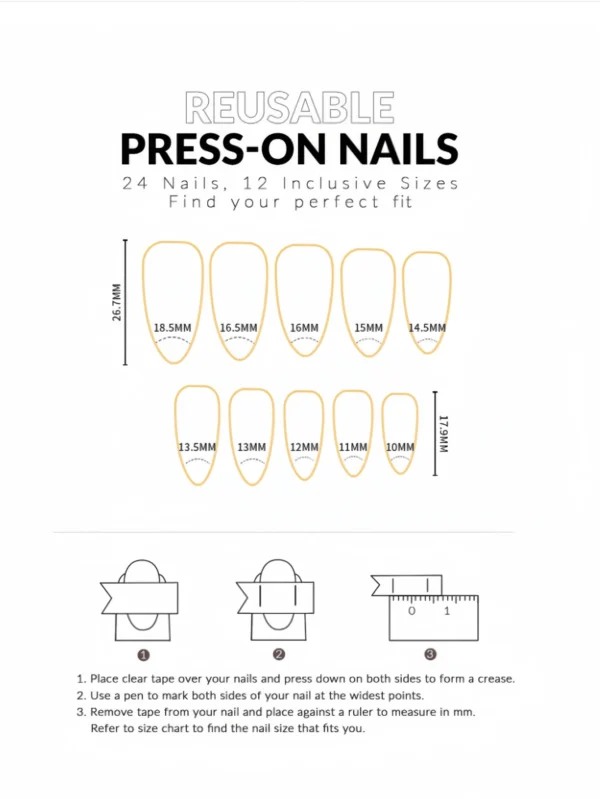 24 pcs ongles amande fleurs or rose – Image 4