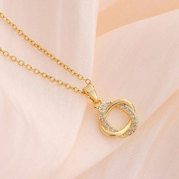 Collier Zircone Couronne Ronde – Image 5
