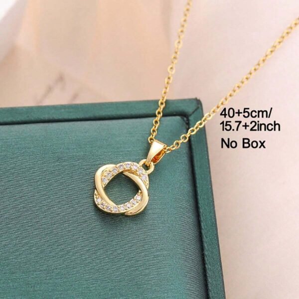Collier Zircone Couronne Ronde – Image 4