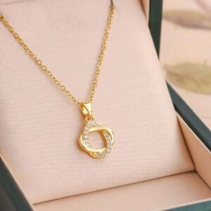 Collier Zircone Couronne Ronde