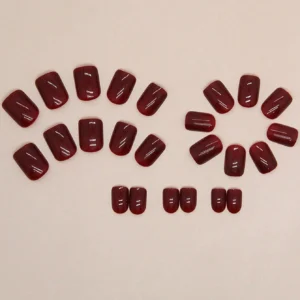 24 pcs ongles rouges colle stickers