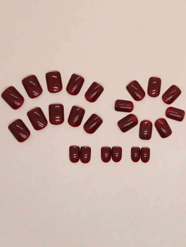 24 pcs ongles rouges colle stickers – Image 2