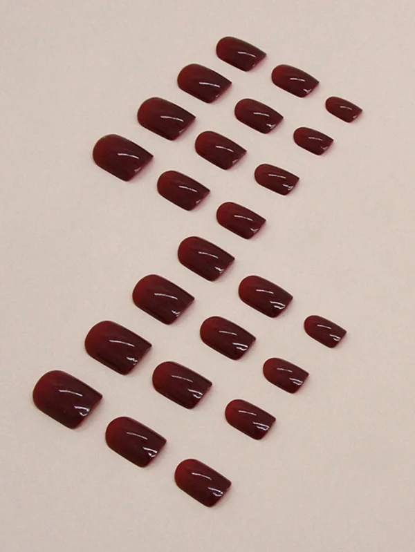 24 pcs ongles rouges colle stickers – Image 3