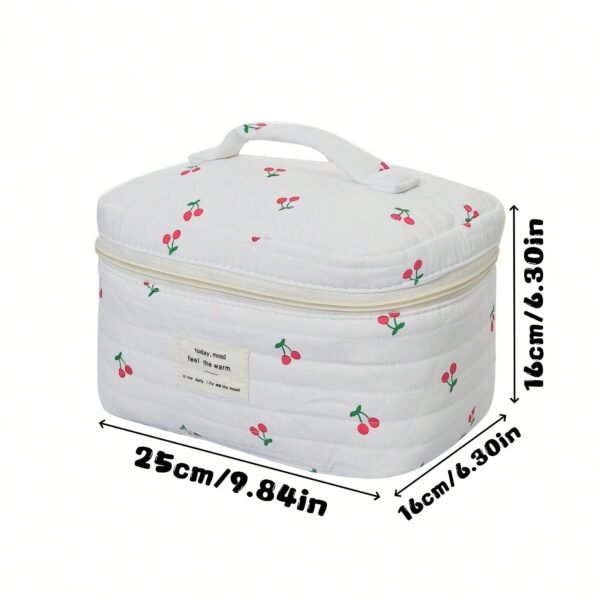Sac maquillage fleurs baies matelassé – Image 8