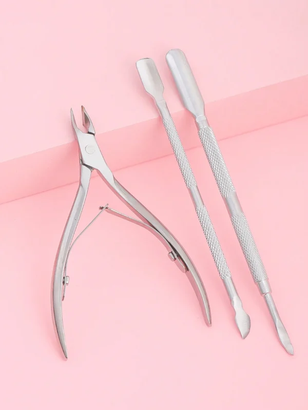 3 pcs outils cuticules inox