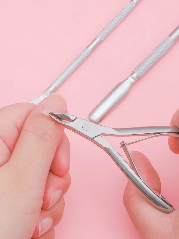 3 pcs outils cuticules inox – Image 4
