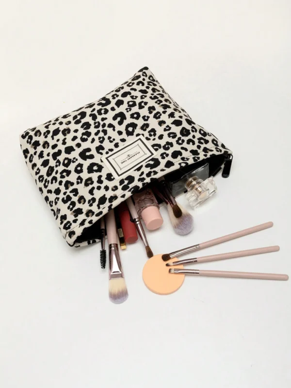Sac léopard blanc maquillage – Image 8