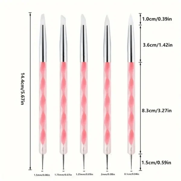 5 pcs pinceaux silicone double – Image 4