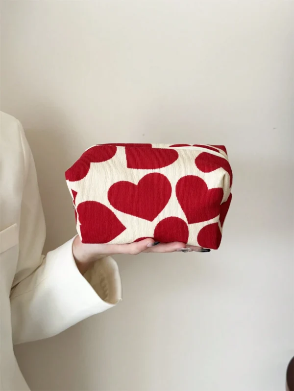 1 pc Sac cœur rouge voyage – Image 2