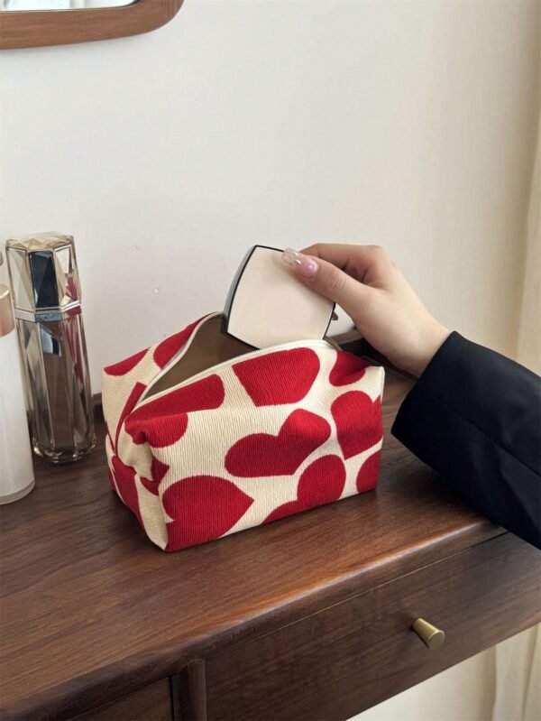 1 pc Sac cœur rouge voyage – Image 3