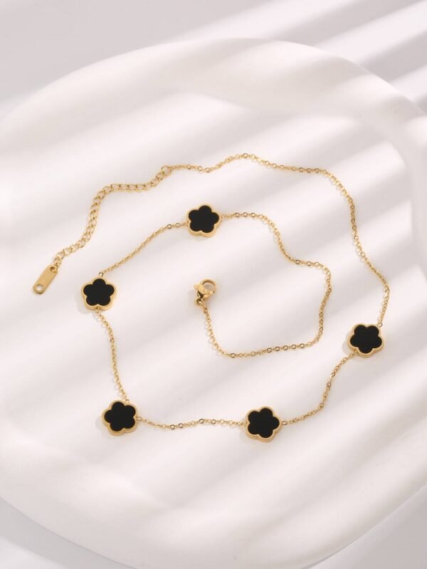 Collier Fleur Acier Inox – Image 3