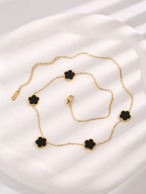 Collier Fleur Acier Inox – Image 6