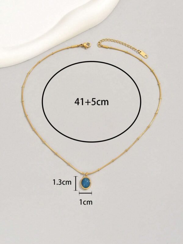 Collier Pierre Bleue Inox – Image 8