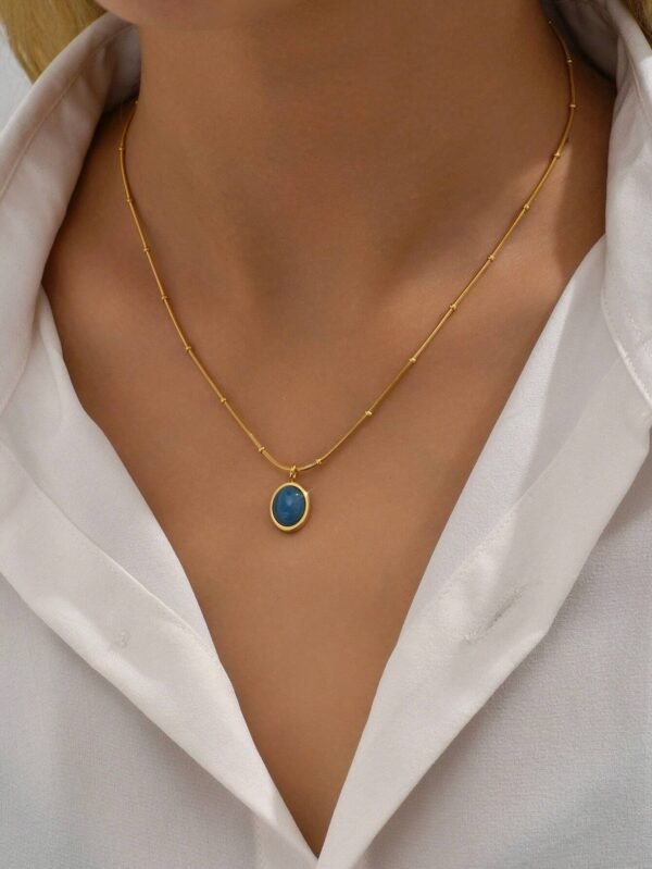 Collier Pierre Bleue Inox – Image 10