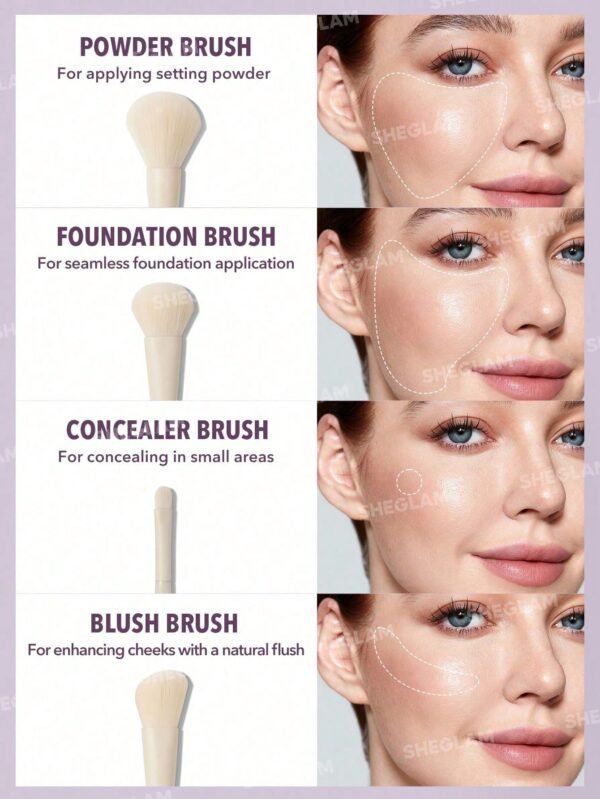 8 pcs pinceaux SHEGLAM pro – Image 4
