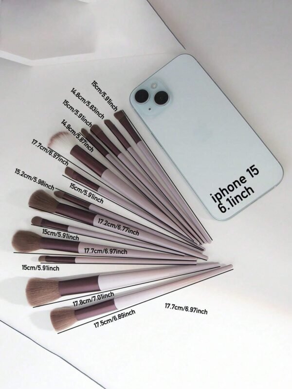 13 pcs pinceaux + 2 éponges marron – Image 8