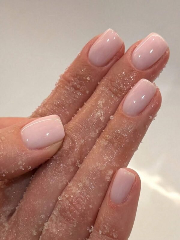24 pcs ongles carrés rose French