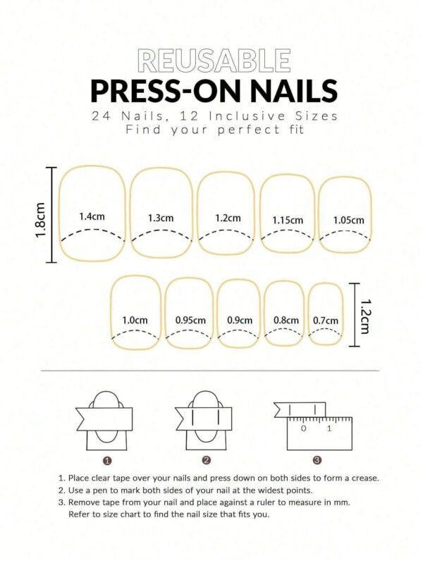 24 pcs ongles carrés rose French – Image 4