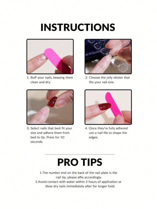 24 pcs ongles carrés rose French – Image 5