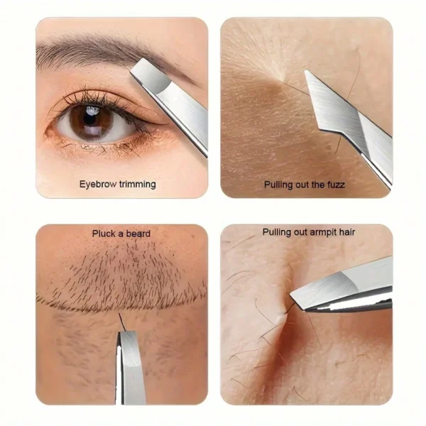Pincettes acier sourcils 2 pcs – Image 4