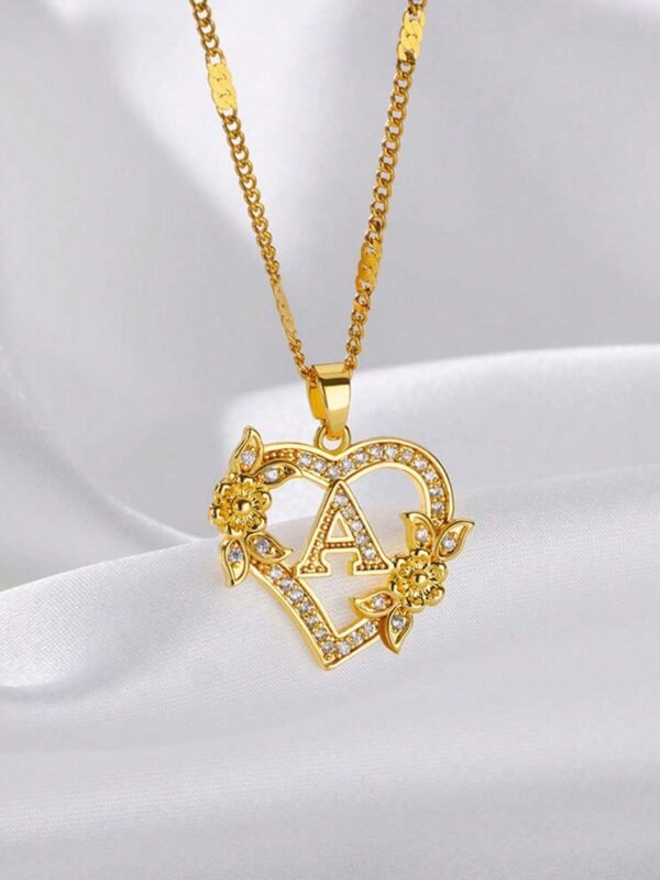 Collier Lettres Cœur Zircone – Image 10