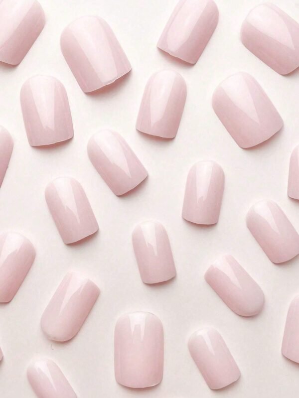24 pcs ongles carrés rose French – Image 2